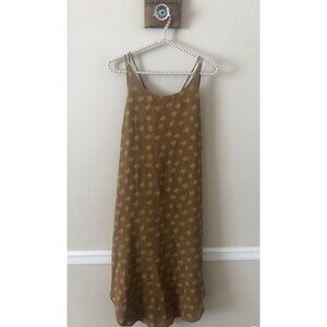 World Market Womens Size S/M Brown Sleeveless Dress Tie Waist Pockets